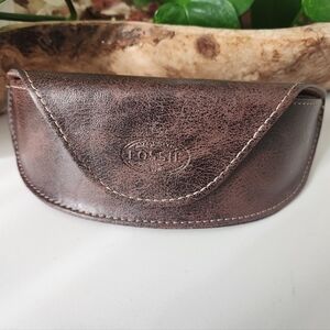 Fossil Leather Glasses/Sunglasses Case With Magnetic Closure